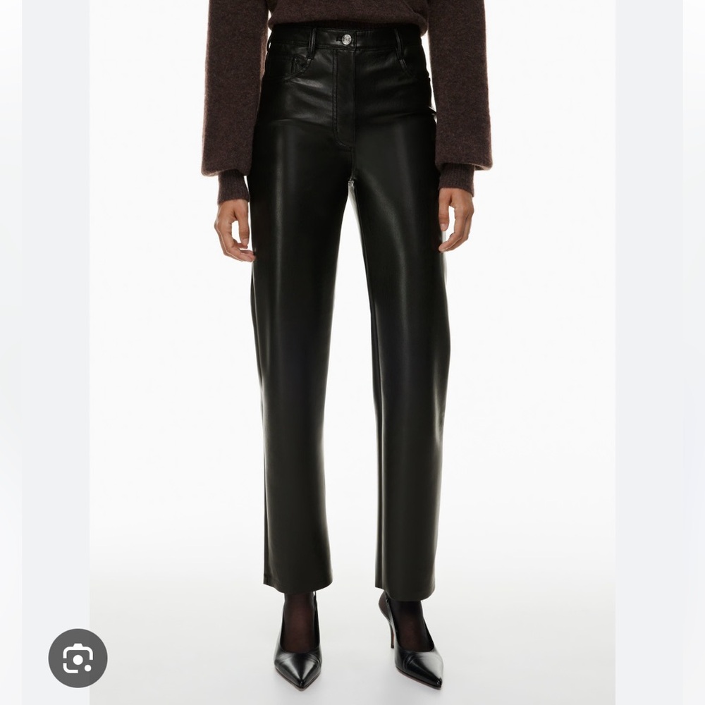 Artizia Melina Faux Leather Straight Leg Pants - Size 2